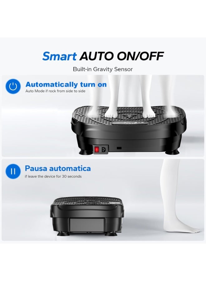 أسيف معدل الاهتزاز للرياض - منصة الاهتزاز لحرق الدهون وال وشكلل الجسم - منصة حرق الدهون للجسم كامل - يدعم بلوتوث مع خيارات ضعد متعددة - معدل رياضي محمول (أزرار القياسية + حبل سحب) - Image 5