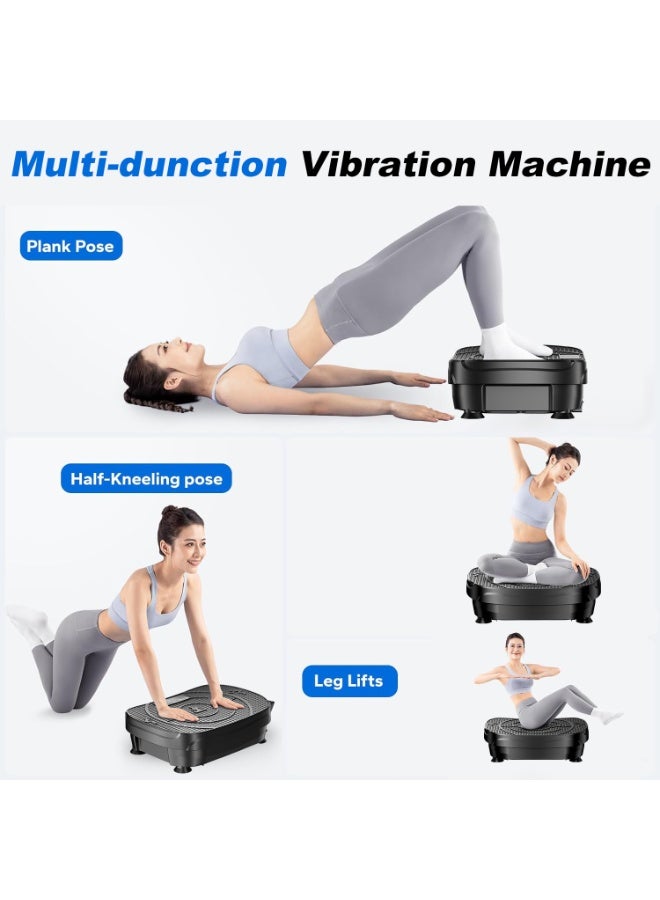 أسيف معدل الاهتزاز للرياض - منصة الاهتزاز لحرق الدهون وال وشكلل الجسم - منصة حرق الدهون للجسم كامل - يدعم بلوتوث مع خيارات ضعد متعددة - معدل رياضي محمول (أزرار القياسية + حبل سحب) - Image 4