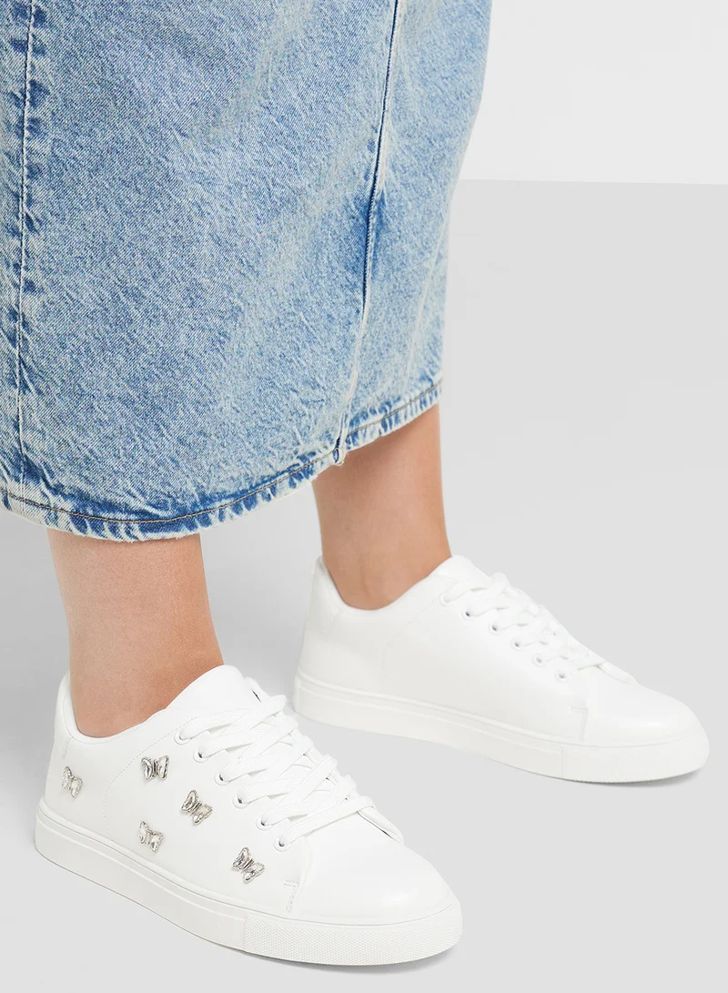 Ginger Butterfly Trim Casual Sneakers