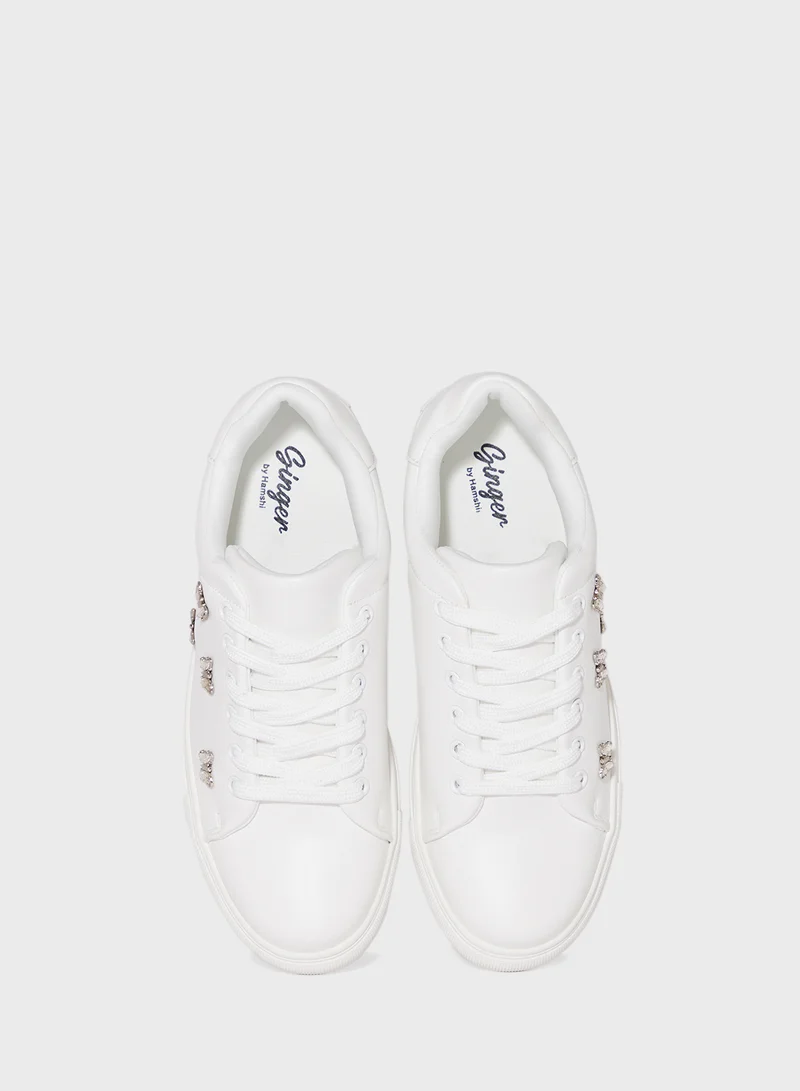 Ginger Butterfly Trim Casual Sneakers