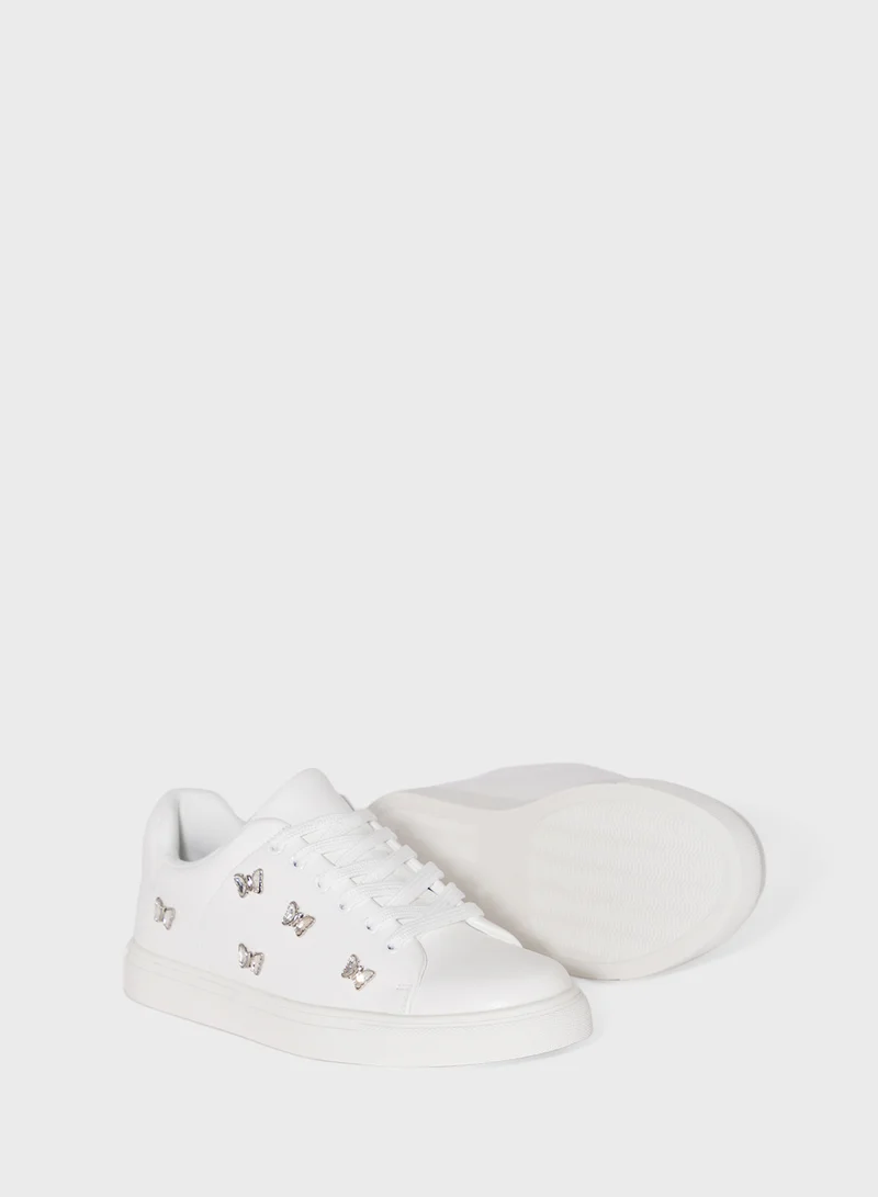 Ginger Butterfly Trim Casual Sneakers