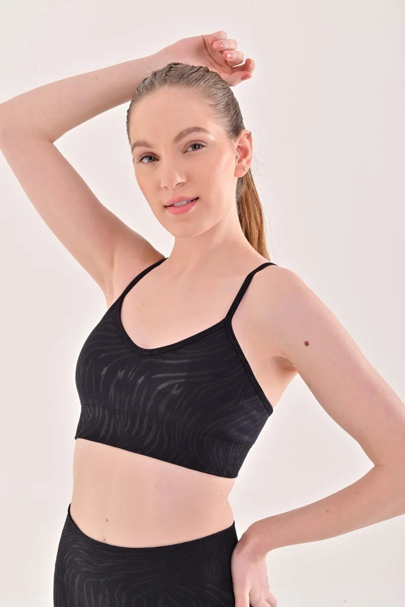 Esso5 Abstract Strappy Sports Bra