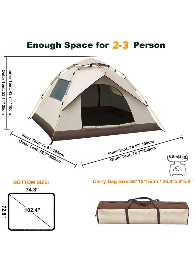 Arabest 3-4 Person Camping Tent 2 Windows 2 Doors 200*200*135cm  - Image 3