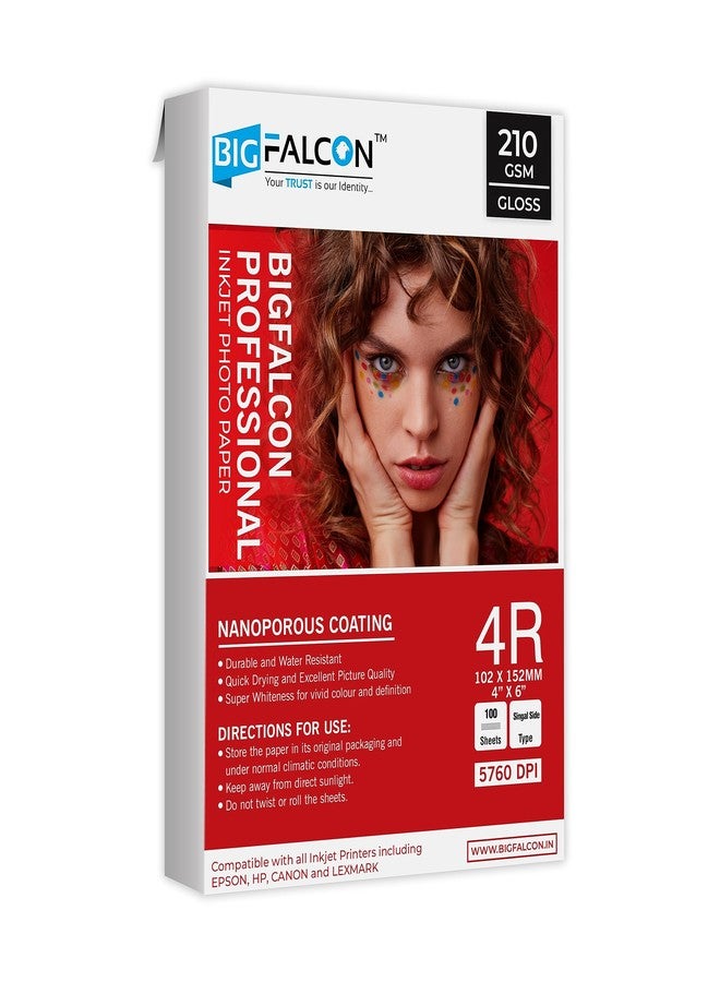 BIGFALCON Professional 210 GSM 4R Size (4X6 inch) Glossy Cast Coated Inkjet Photo Paper 300 Sheets for all Inkjet Printer - Image 2