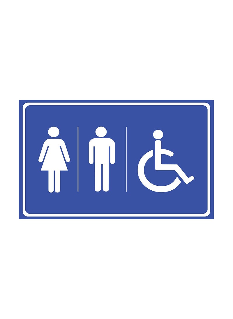 Generic Guidance Sign Vinyl Sticker For Bathroom Doors, for Mens Womens And Disabled Peoples Bathrooms, To Guide Toilet Doors And Home Walls Blue Color  - Image 1