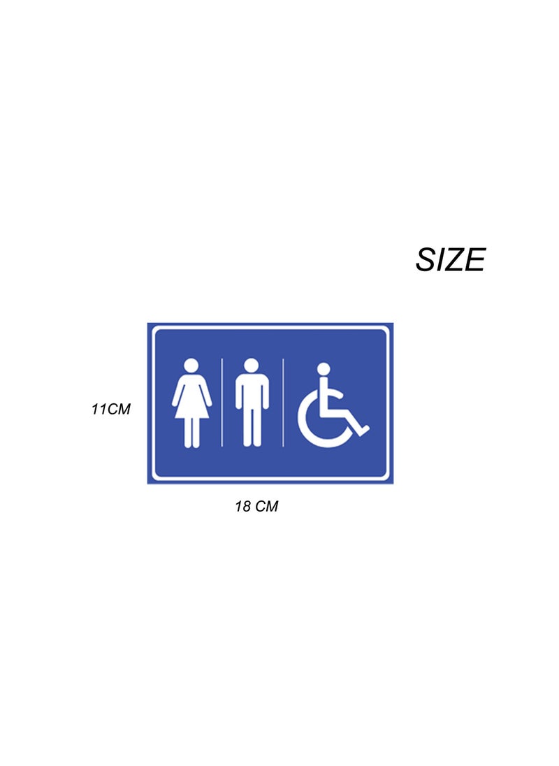 Generic Guidance Sign Vinyl Sticker For Bathroom Doors, for Mens Womens And Disabled Peoples Bathrooms, To Guide Toilet Doors And Home Walls Blue Color  - Image 3