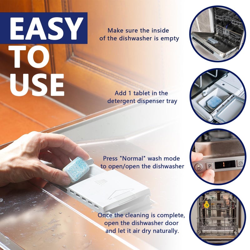 OmaFena Dishwasher Cleaner and Deodorizer Tablet -24Tablets Deep Cleaning Descaler for Dishwasher Machine - Remove Limescale,Odor,Smell,Mineral Buildup - Image 4