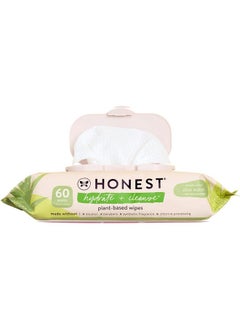 The Honest Company The Honest Company Hydrate + Cleanse Naturally Scented Wipes | Cleansing Multi-Tasking Wipes | 99% Water, Plant-Based, Hypoallergenic | Aloe + Cucumber, 60 Count  - Image 1