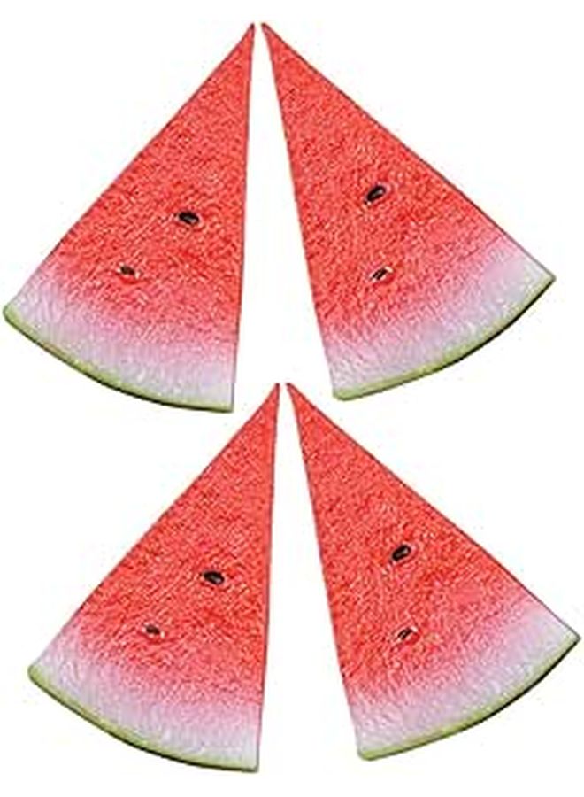 Realistic Faux Watermelon Slice Decor 4PCS Set For Home Photography And Party - Image 1