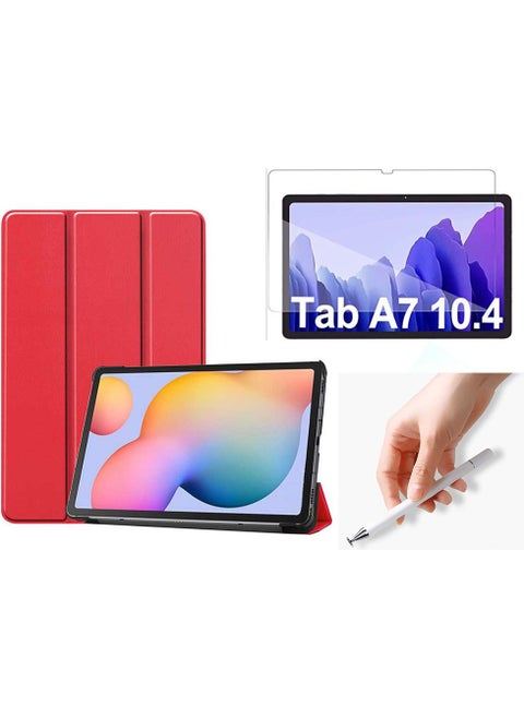 Samsung Galaxy Tab A7 T500 Compatible Smart Cover Tablet Case + Screen Protector + Disc Tip Touch Pen