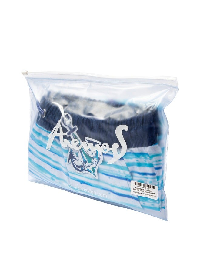 Anemoss Waves Men Swim Shorts with Elastic Drawstring Waistband Small - Image 4