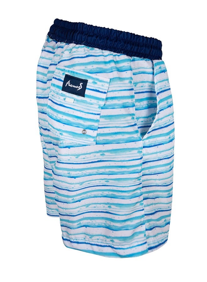 Anemoss Waves Men Swim Shorts with Elastic Drawstring Waistband Small - Image 2