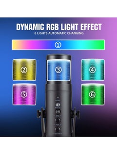 JAJEEK High-Quality Gaming Microphone – Condenser USB Mic with RGB Control, One-Touch Mute for PC, Laptop, PS4/PS5, Twitch & YouTube Streaming  - Image 2