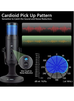 JAJEEK High-Quality Gaming Microphone – Condenser USB Mic with RGB Control, One-Touch Mute for PC, Laptop, PS4/PS5, Twitch & YouTube Streaming  - Image 4