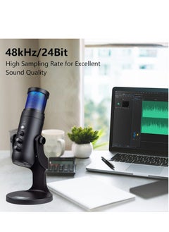 JAJEEK High-Quality Gaming Microphone – Condenser USB Mic with RGB Control, One-Touch Mute for PC, Laptop, PS4/PS5, Twitch & YouTube Streaming  - Image 5