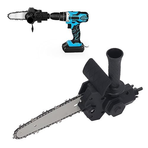 Topyond 6in Electric Chainsaw Modification Tool, Electric Drill to Chainsaw Adapter Portable Conversion Head with Three Installation Modes for Courtyard Tree Branch Wood Cutting - Image 1