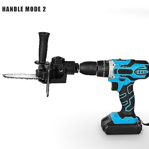 Topyond 6in Electric Chainsaw Modification Tool, Electric Drill to Chainsaw Adapter Portable Conversion Head with Three Installation Modes for Courtyard Tree Branch Wood Cutting - Image 4