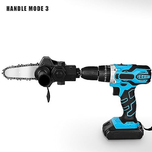 Topyond 6in Electric Chainsaw Modification Tool, Electric Drill to Chainsaw Adapter Portable Conversion Head with Three Installation Modes for Courtyard Tree Branch Wood Cutting - Image 5