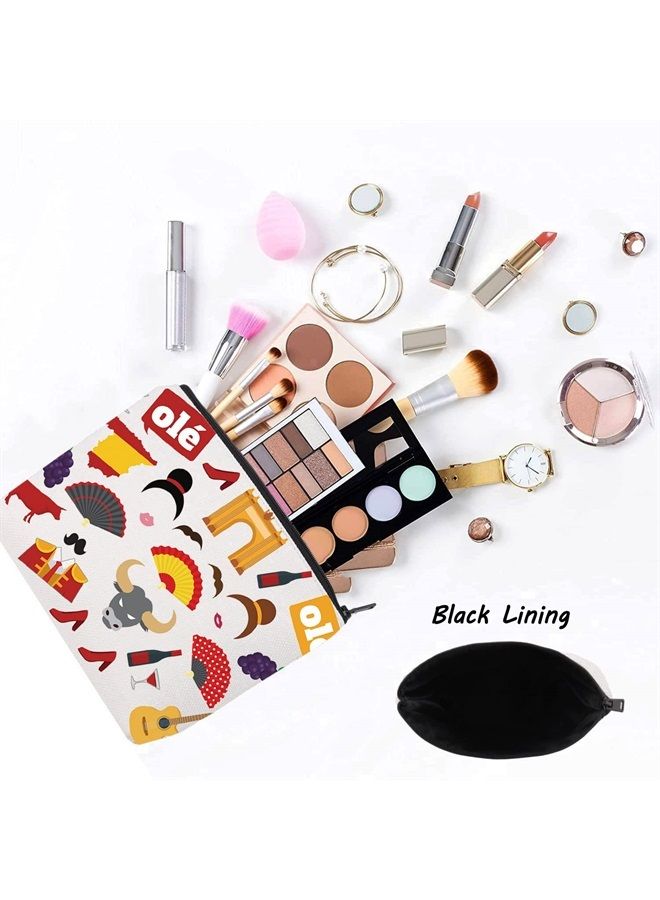 LEVLO Spain Travel Gift Flamenco Theme Zipper Pouch Bag Spanish Souvenir Gift Matador Merch (ole) - Image 3