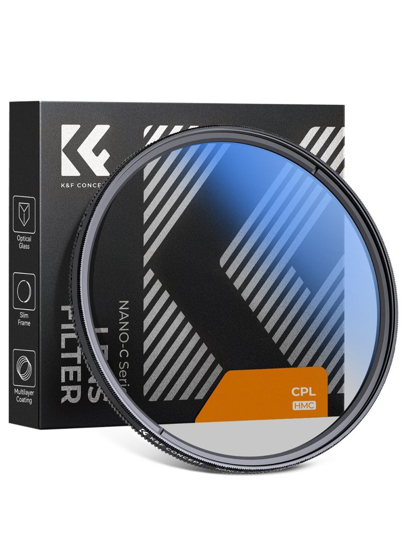 K&F Concept Slim Multi‑Coated Circular Polarizer CPL Lens Filter 72mm for DSLR and Mirrorless Cameras - Image 1