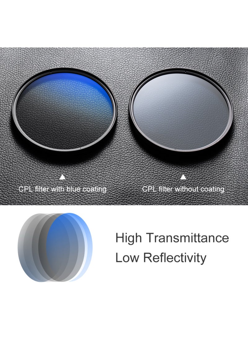 K&F Concept Slim Multi‑Coated Circular Polarizer CPL Lens Filter 72mm for DSLR and Mirrorless Cameras - Image 2