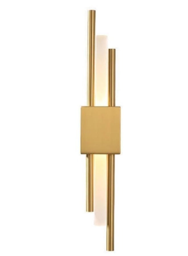 Modern Luxury Gold Wall Sconce Light – Vertical Linear LED Wall Lamp with Brushed Gold Finish, Contemporary Minimalist Design for Living Room, Bedroom, Hallway, Staircase, or Hotel Interiors - Image 1