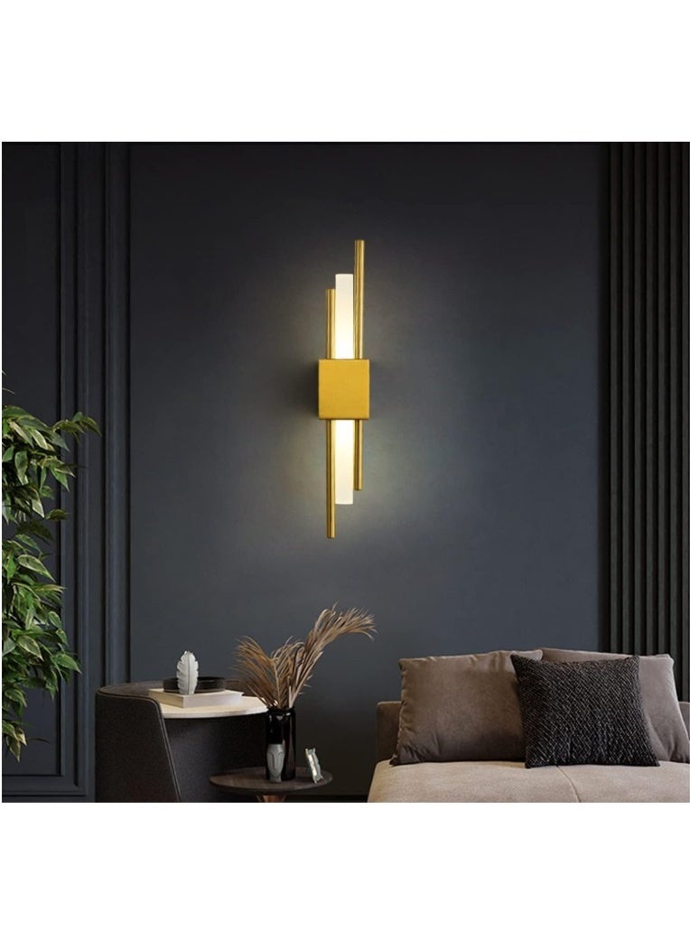 Modern Luxury Gold Wall Sconce Light – Vertical Linear LED Wall Lamp with Brushed Gold Finish, Contemporary Minimalist Design for Living Room, Bedroom, Hallway, Staircase, or Hotel Interiors - Image 2