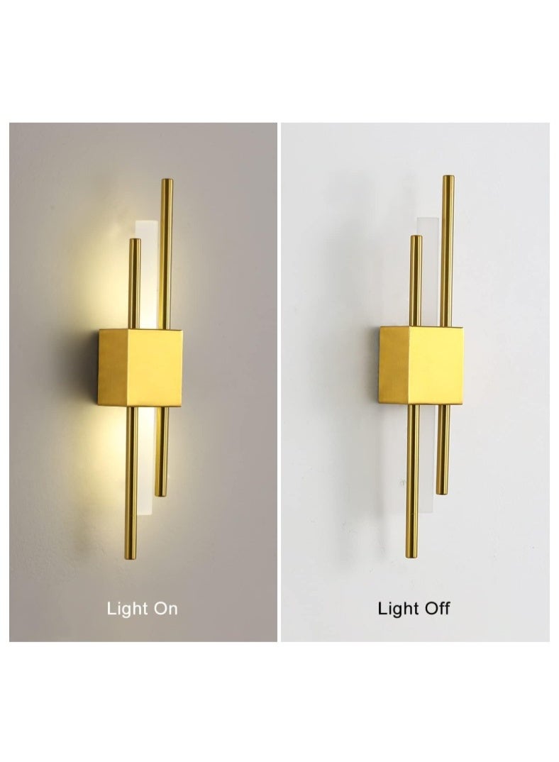 Modern Luxury Gold Wall Sconce Light – Vertical Linear LED Wall Lamp with Brushed Gold Finish, Contemporary Minimalist Design for Living Room, Bedroom, Hallway, Staircase, or Hotel Interiors - Image 3