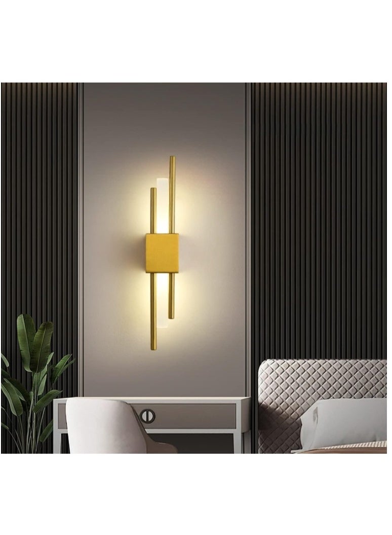 Modern Luxury Gold Wall Sconce Light – Vertical Linear LED Wall Lamp with Brushed Gold Finish, Contemporary Minimalist Design for Living Room, Bedroom, Hallway, Staircase, or Hotel Interiors - Image 4
