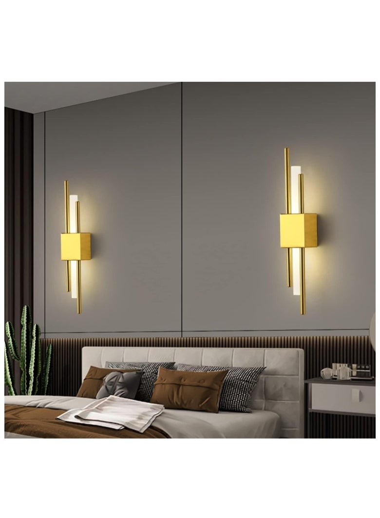 Modern Luxury Gold Wall Sconce Light – Vertical Linear LED Wall Lamp with Brushed Gold Finish, Contemporary Minimalist Design for Living Room, Bedroom, Hallway, Staircase, or Hotel Interiors - Image 5
