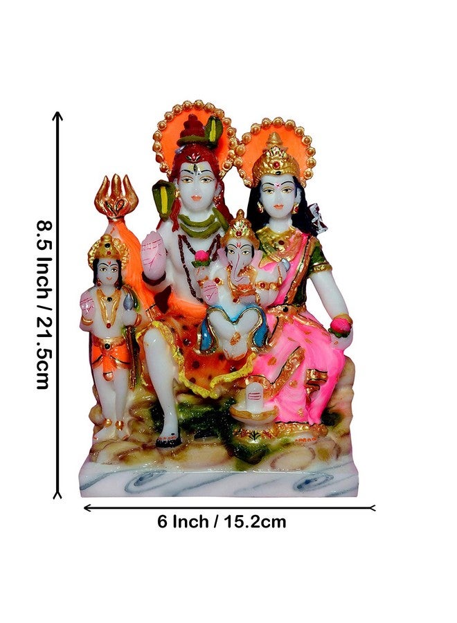 FABZONE Marble Dust Lord Shiv Parivar Statue Shiv Parwati Murti, Multicolor, 8.5 Inches, 1 Piece - Image 4