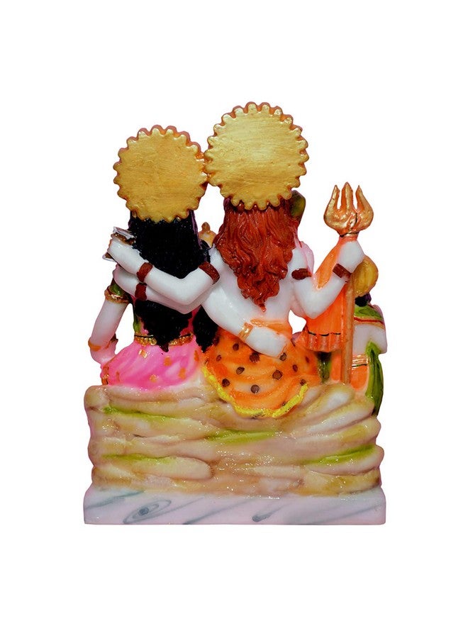 FABZONE Marble Dust Lord Shiv Parivar Statue Shiv Parwati Murti, Multicolor, 8.5 Inches, 1 Piece - Image 3