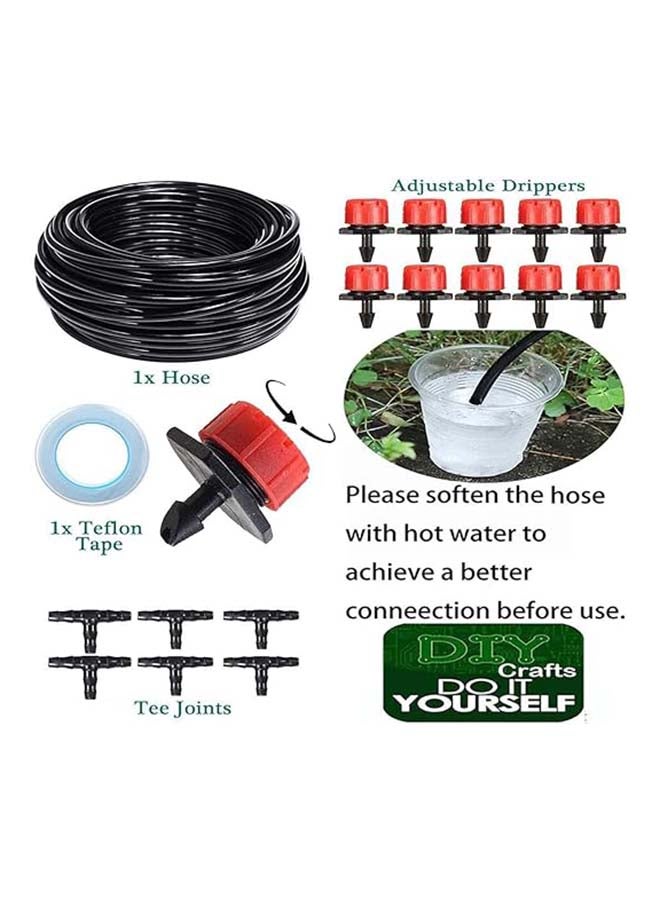 Generic DIY Crafts Drip Irrigation Kit 10mtr Pipe+T/Tee Anti-Clogging Degrees Adjustable Irrigation Sprinklers Heads 1/4 Inch Drip Irrigation Nozzle Emitter Gardens Meadows Emitter/Dripper (40x, Head Kit) - Image 2
