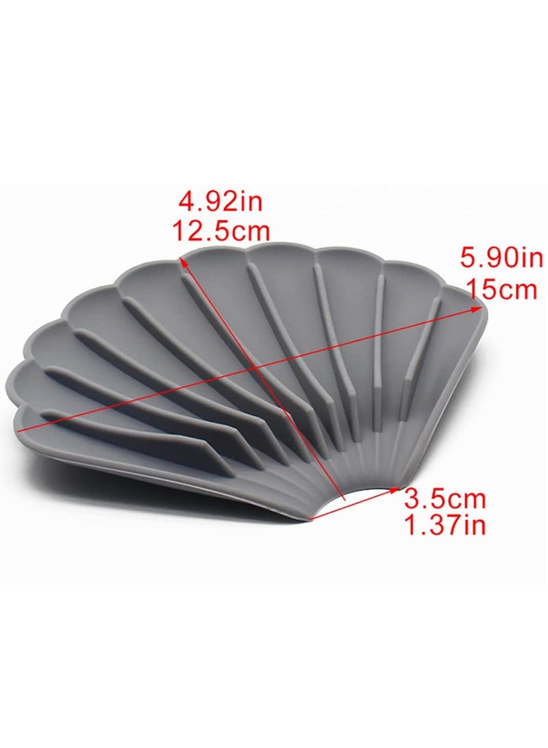 Excefore Self Draining Soap Dishes, Premium Silicone Soap, Bathroom, Kitchen, Bath Tub, Easy Cleaning,Keep Soap Bars Dry Clean,Extend Soap Life(Gray,Green,White), 3 Pcs - Image 2