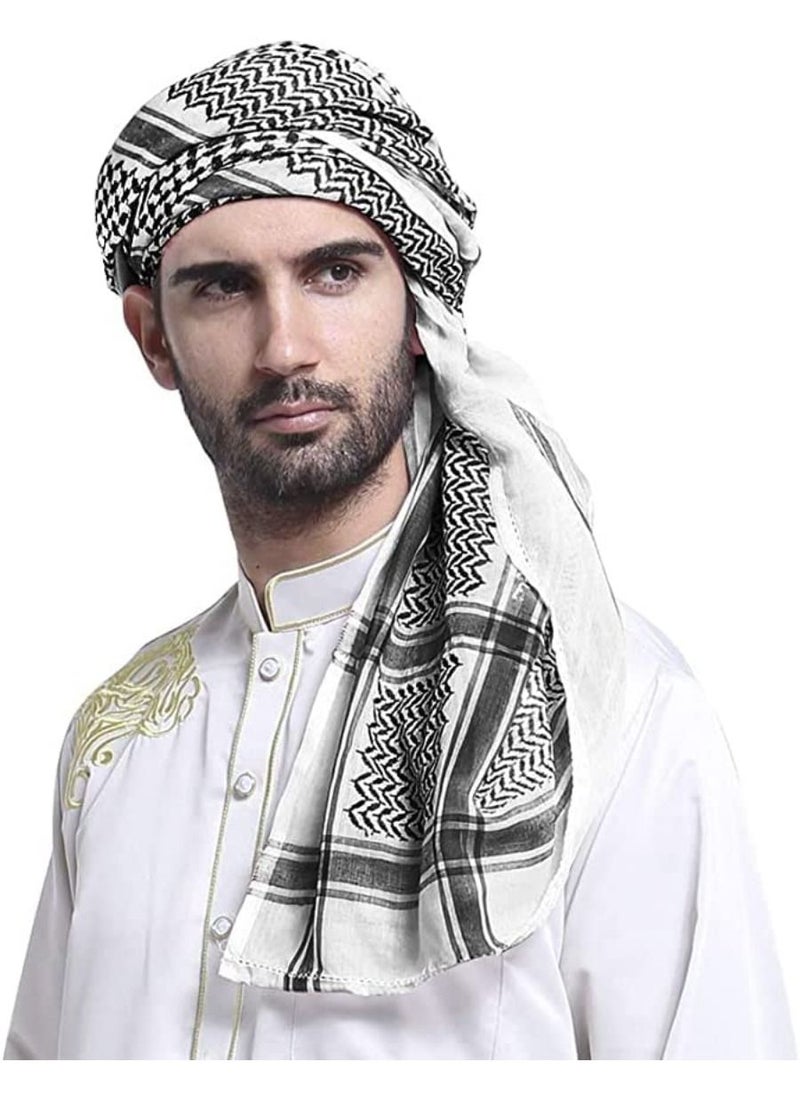 QUESERA Men Arab Shemagh Headscarf Muslim Dubai Casual Headwear Scarf  - Image 1