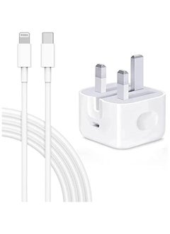 【Apple MFi Certified】 iPhone 20W PD Fast Charger, Type C Power Block Wall Charger Plug Adapter 1-M USB-C to Lightning Cable 14 13 12 11 Pro Mini XS XR X, iPad, AirPod, white, Q1 (VR-001Z)