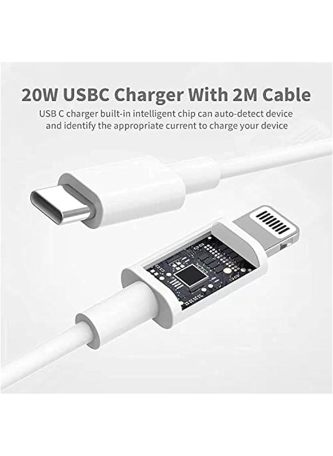 Generic - 【Apple MFi Certified】 iPhone 20W PD Fast Charger, Type C Power Block Wall Charger Plug Adapter 1-M USB-C to Lightning Cable 14 13 12 11 Pro Mini XS XR X, iPad, AirPod, white, Q1 (VR-001Z) - Image 1