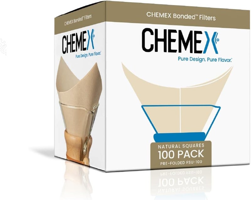 Natural Coffee Filters, Square, 100ct - Exclusive Packaging