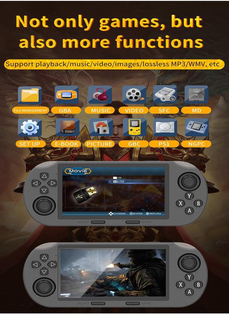 HANAMICHI - Handheld Game Console 4.5 Inch IPS Large Screen Video Game Console Classic Action Game Console 10000+ Games Rechargeable Video Player 3000mAh Large Capacity Battery, Birthday Gift - Image 1