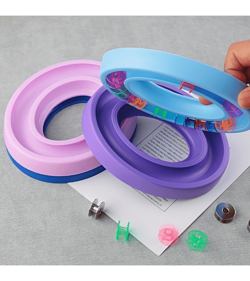 1 Pc Random Color Silicone Sewing Machine Shuttle Core Storage Box Suitable For Handmade Diy Sewing Enthusiasts Compact Household Organizer - Image 5