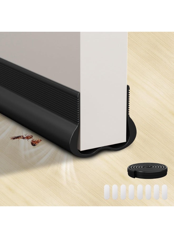 مانع تسرب الهواء للباب، شريط مانع لتسرب الهواء أسفل الباب، شريط عازل لتسرب الهواء أسفل الباب، مانع لتسرب الهواء أسفل الباب، عازل للصوت، مانع تسرب الأبواب، أسود، 36 بوصة