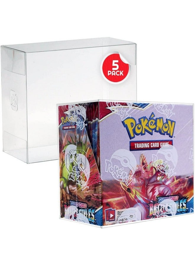 EVORETRO Booster Box Case for Pokemon Large Booster Boxes (Current) - [5 Pack] - Clear PET Plastic Protective Case - 0.50 MM Thick Stackable Storage, Keep Your Collection in Mint Condition - Image 1