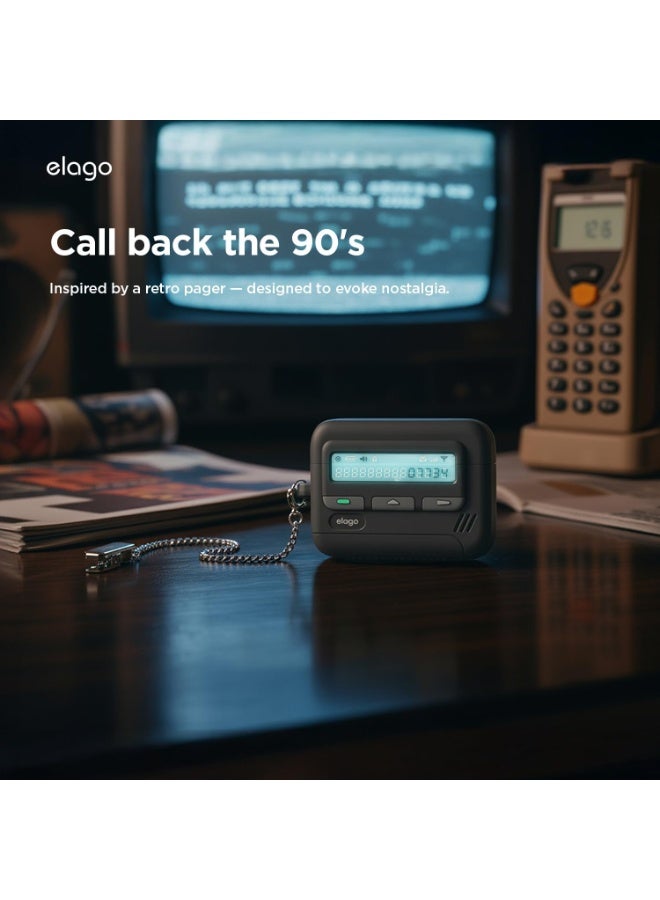 Elago Pager Hang compatible with AirPods Pro 3 (2025) 3rd Generation Shock Resistant, Full Protection, with Lanyard - Black - Image 3