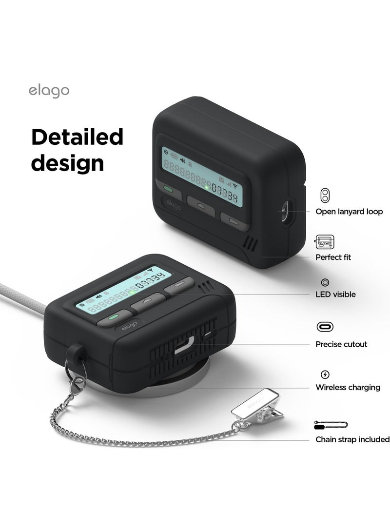 Elago Pager Hang compatible with AirPods Pro 3 (2025) 3rd Generation Shock Resistant, Full Protection, with Lanyard - Black - Image 5