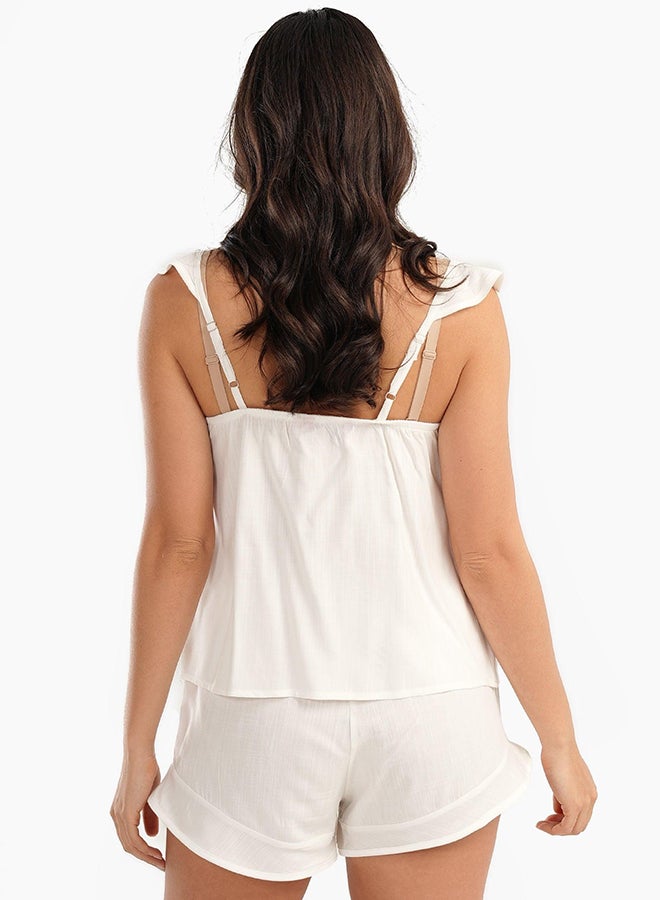 Carina off-white-viscose-pyjama-set