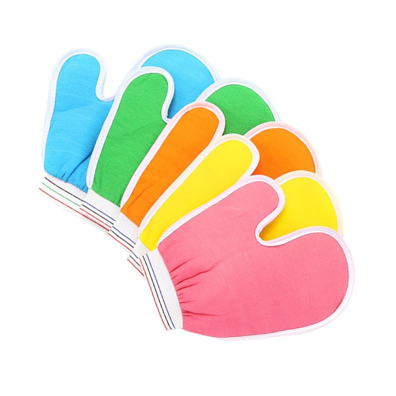 Exfoliating Scrubbing Gloves 5 Pack Textured Mitts For Body Bath Shower Spa Unisex - Image 2