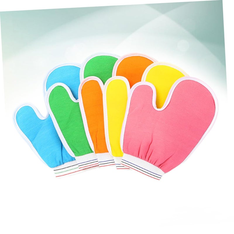 Exfoliating Scrubbing Gloves 5 Pack Textured Mitts For Body Bath Shower Spa Unisex - Image 5