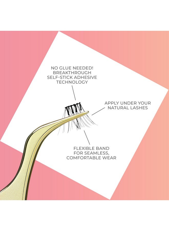 إمبريس رموش KISS imPRESS Falsies ذاتية اللصق، رموش صناعية طبيعية بسمك 10-12 مم، لون أسود، لا تحتاج إلى غراء، شريط غير مرئي، 12 مجموعة رموش - أنيقة - Image 3