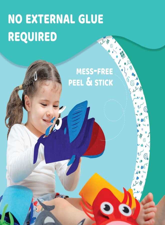 jackinthebox Hand Puppet Making Kit - 6 Sea Animals Felt Puppet Craft Kit for Kids, Creative DIY Arts & Crafts Kit Make Your Own Puppets for Storytelling Role Play, Great Craft Gifts for Kids Ages 4-8 - Image 4