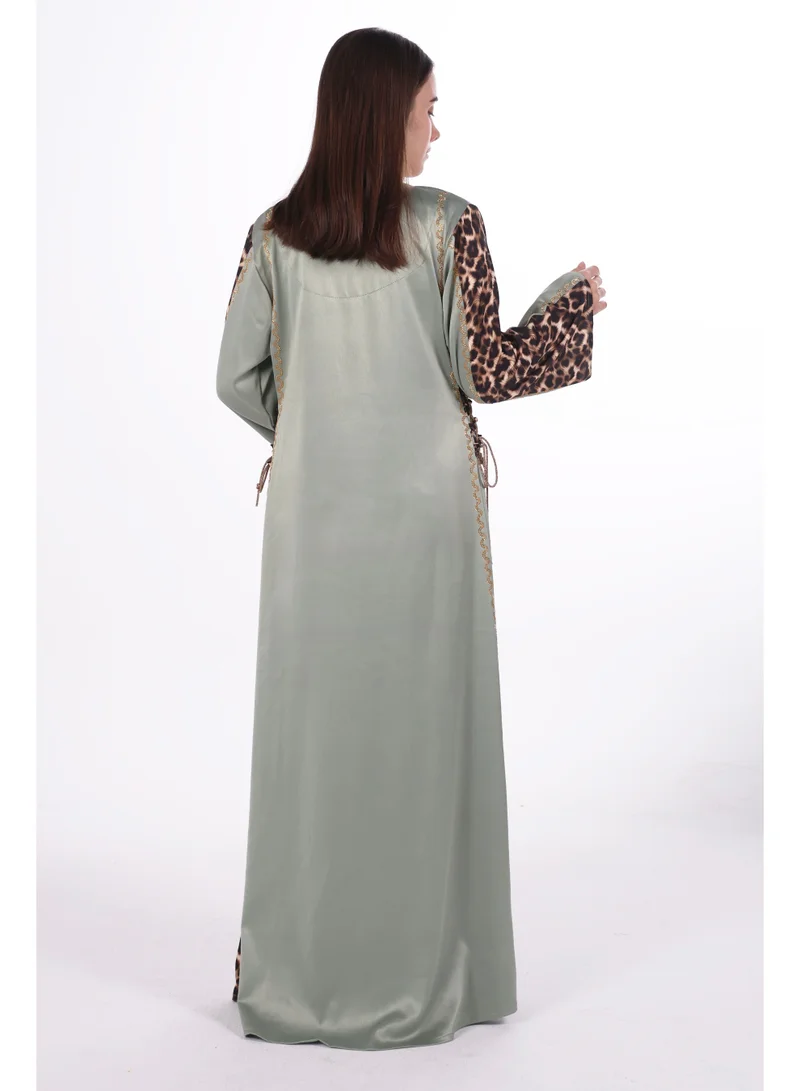 Al Bent Al Sharqieh Mint Green women satin jalabiya dress for Women | Best Price UAE